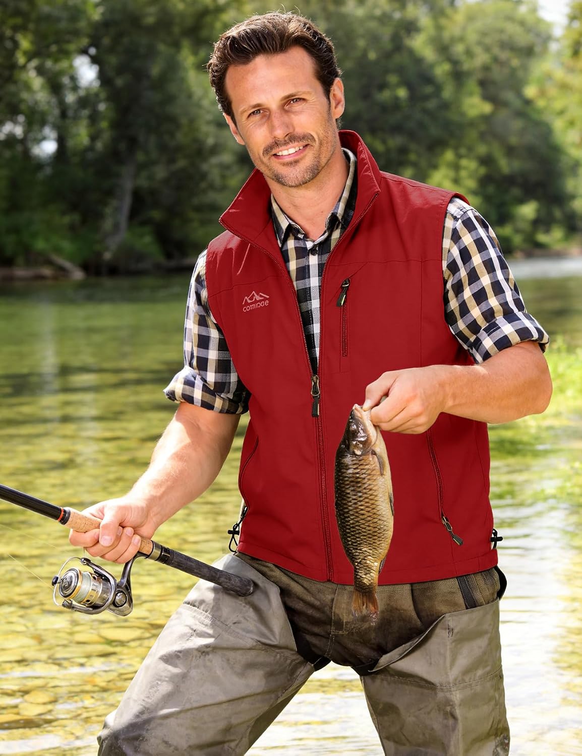 Flygo Mens Summer Lightweight Outdoor Vest Casual Utility Travel Work Fishing Hiking Photo Vest with Pockets