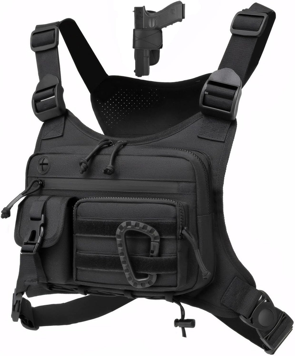 Muserise Outdoor Chest Bag For Men and Women, Tactical Vest For Running, Cycling, EDC Chest Pack Rig For Sports and Workouts