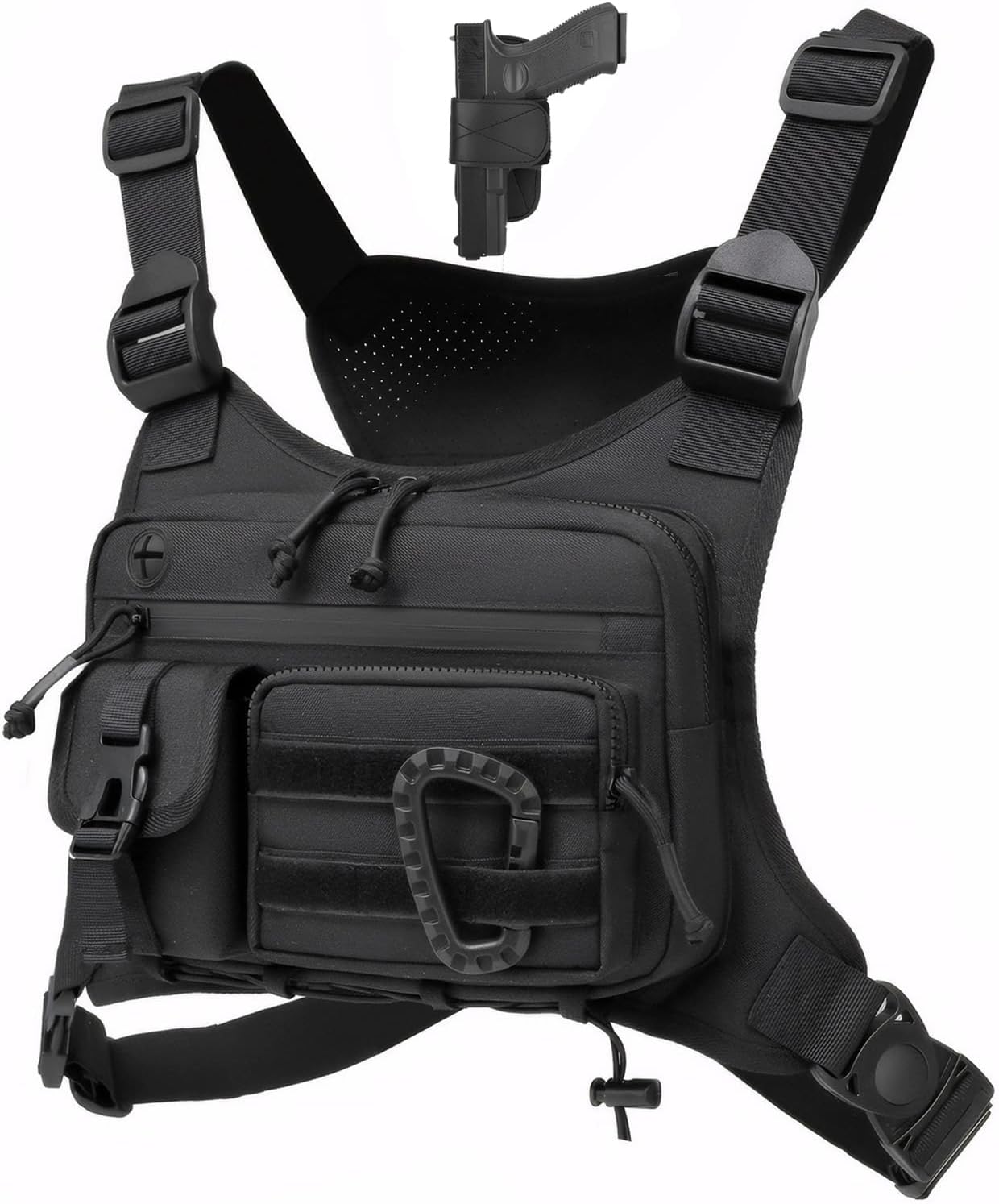 Muserise Outdoor Chest Bag For Men and Women, Tactical Vest For Running, Cycling, EDC Chest Pack Rig For Sports and Workouts