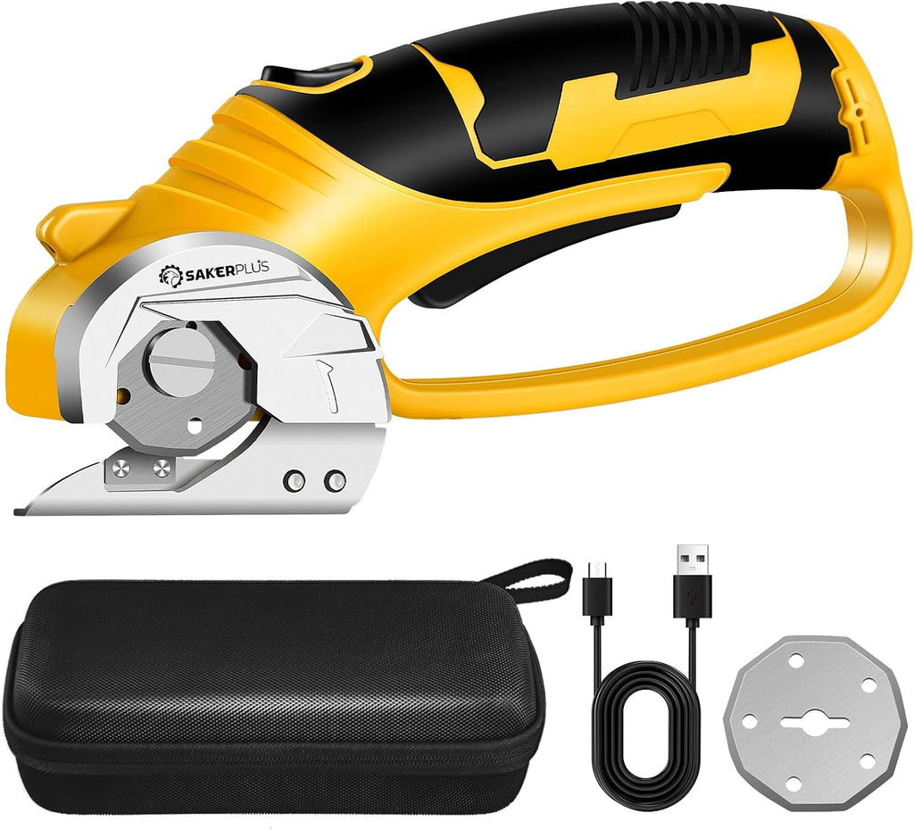 SakerPlus Cordless Electric Scissors, 4V Rechargeable Cardboard Cutter