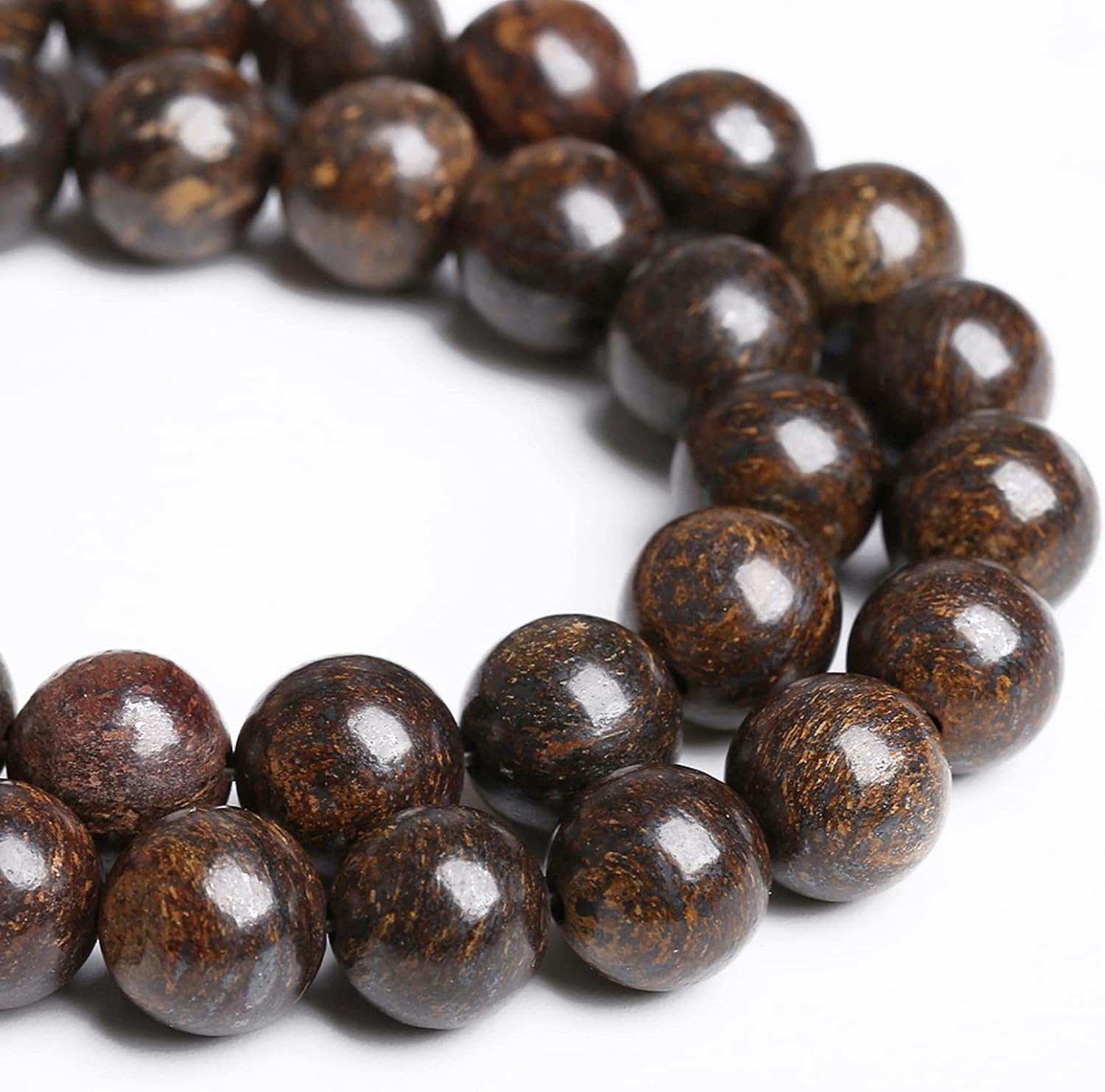 12MM 30PCS Natural Stone Bronzite Gemstone Spacer Loose Beads for Jewelry Making DIY Bracelet Necklace 1 Strand