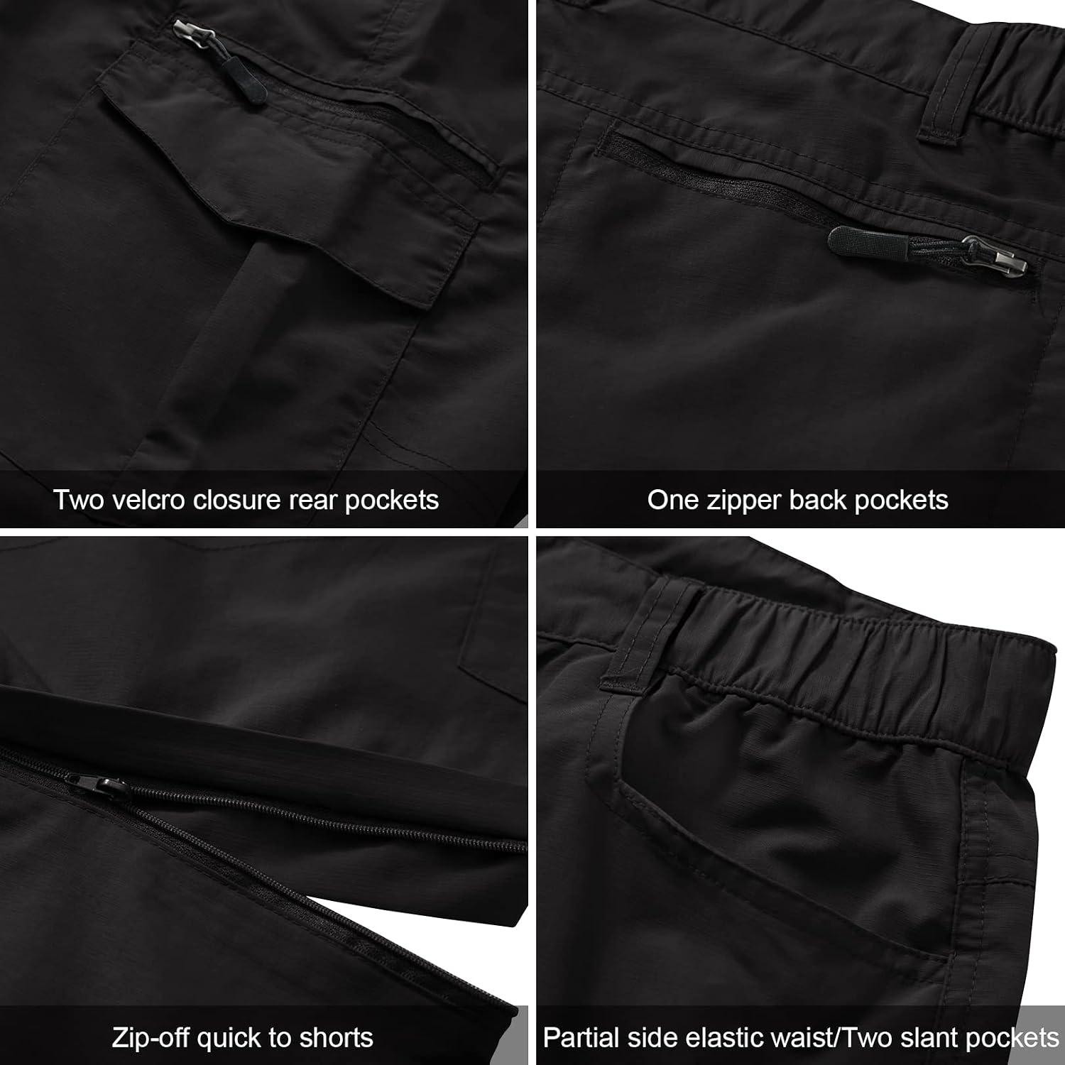 linlon Boy Scout Pants Hiking Mens Convertible Zip Off Safari Fishing