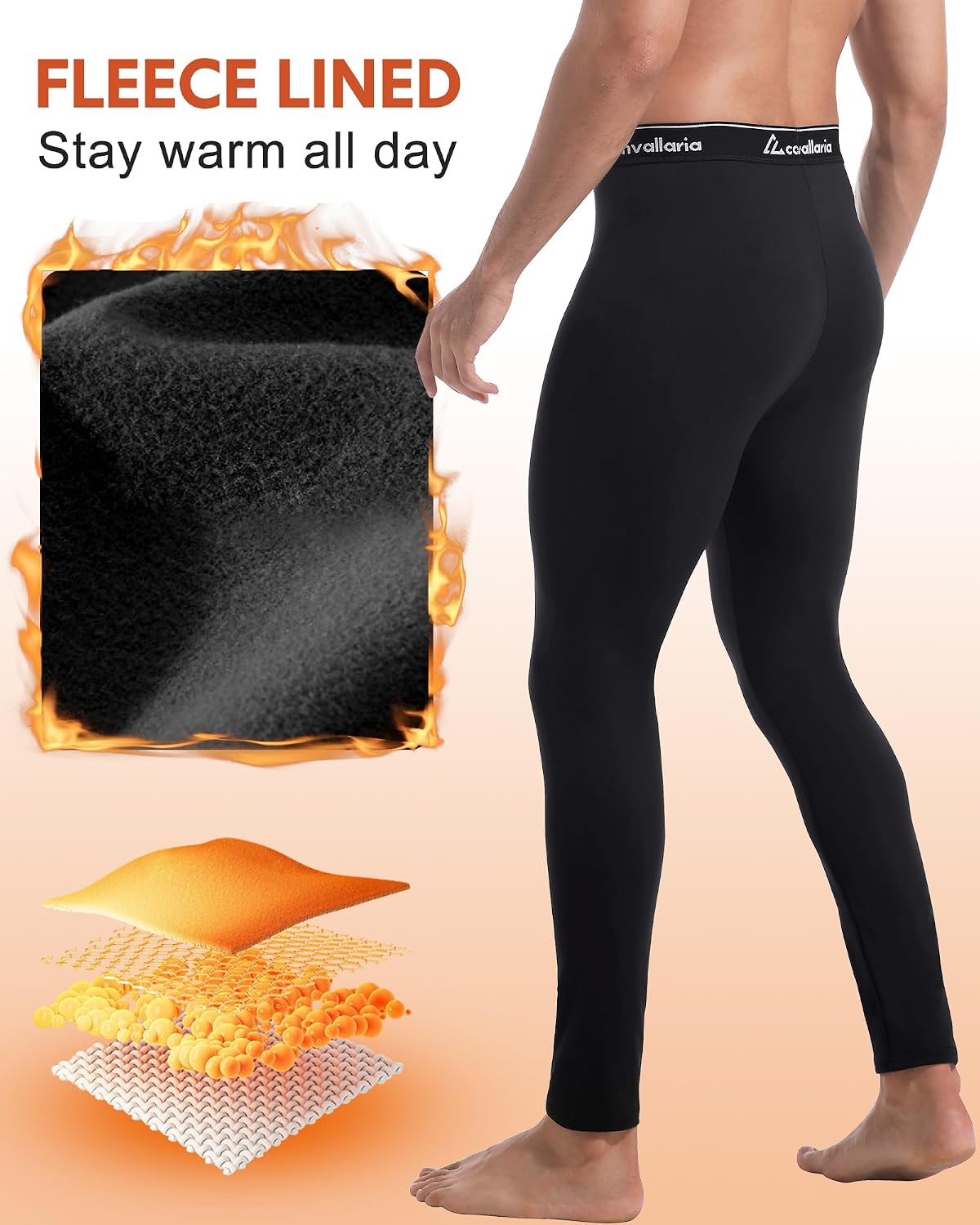 Men's Thermal Pants Long Johns Bottom Athletic Base Layer