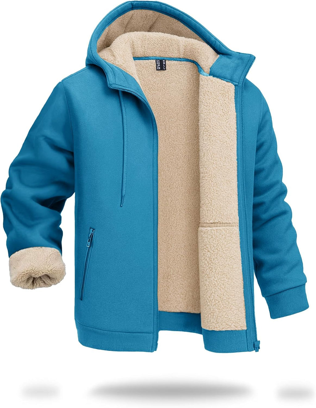 Boladeci Men's Sherpa Fleece Lined Hoodie Zip Up Heavyweight Winter Jacket