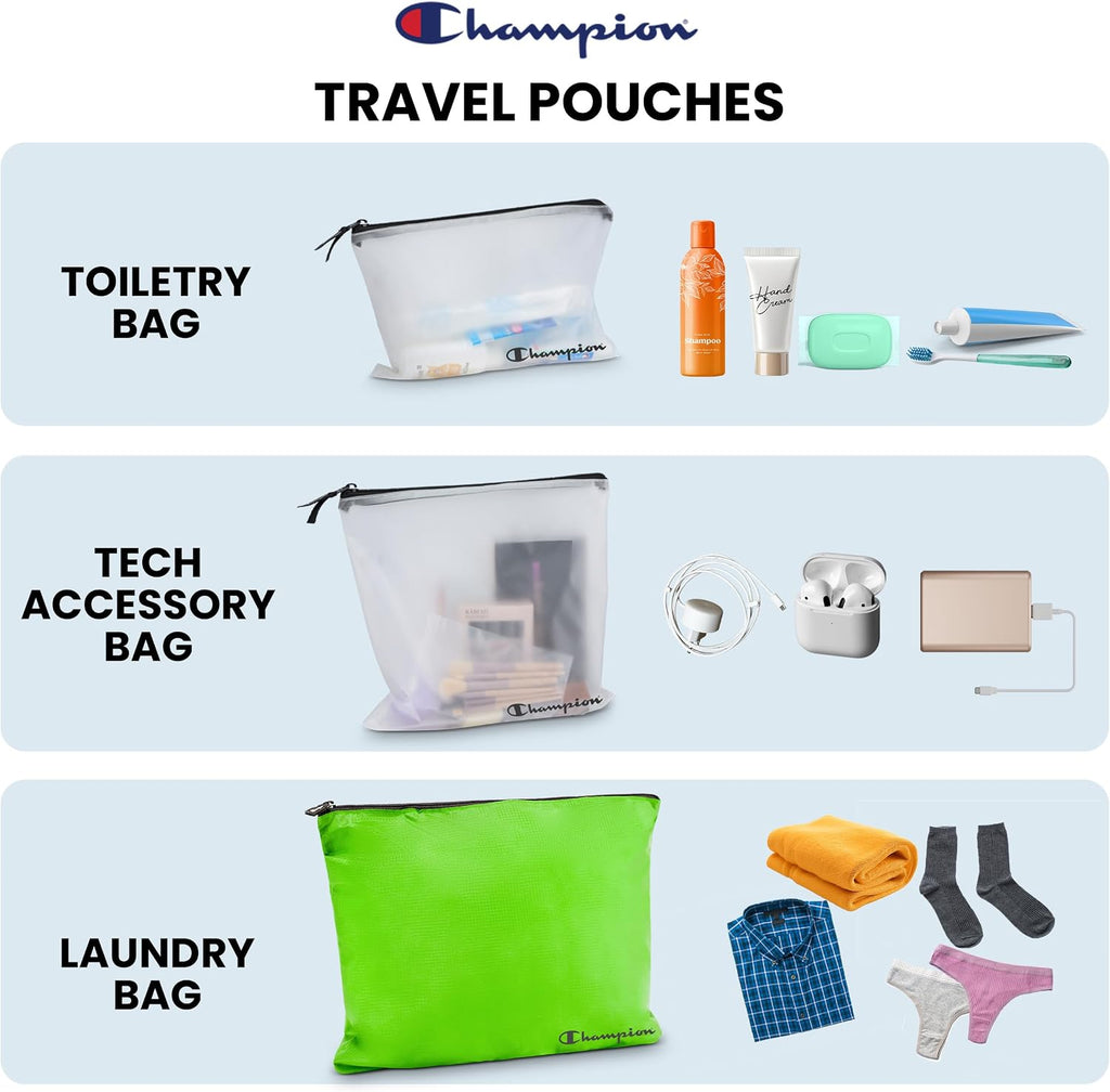 Champion Packing Cubes for Travel - 6 Piece Organizer Set, Carry-On Ready