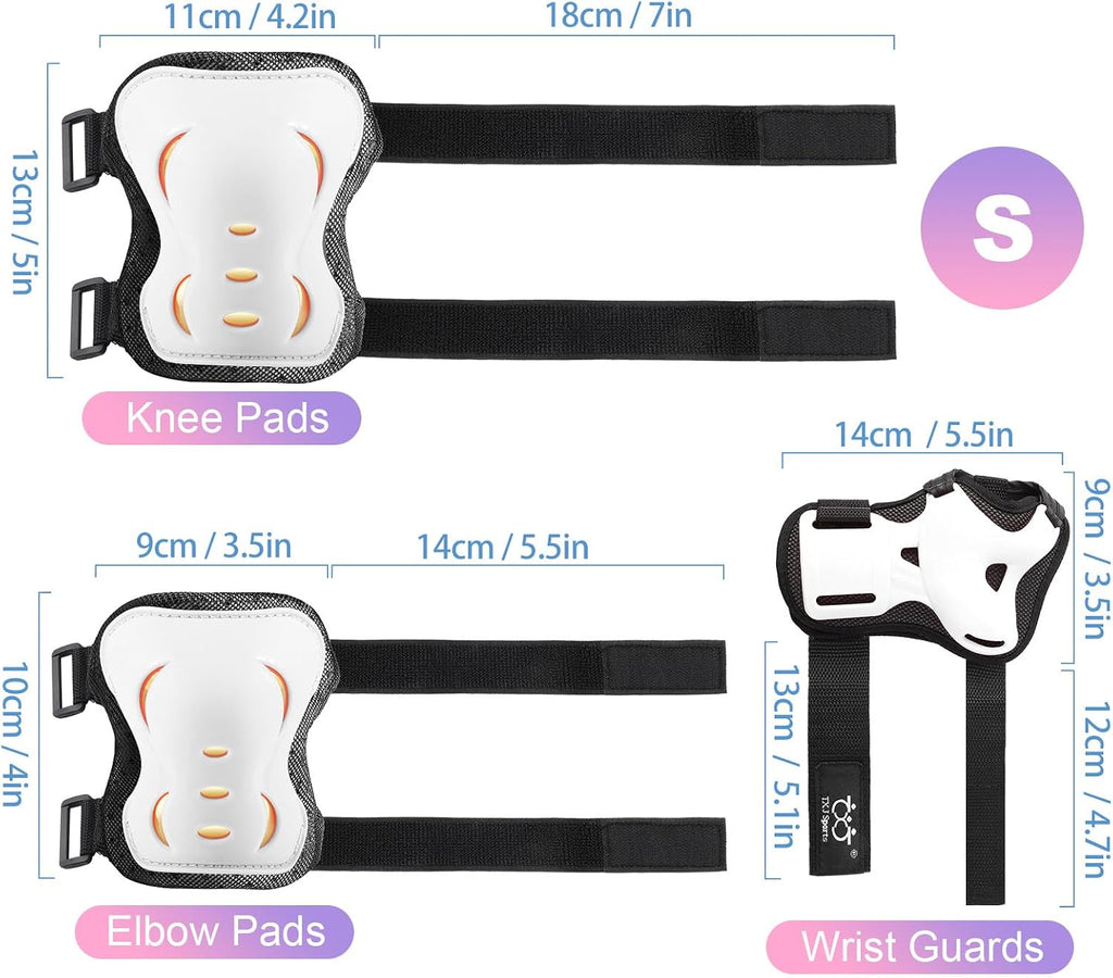 Kids Youth Adult Protective Gear Set Adjustable Knee Elbow Wrist Guards