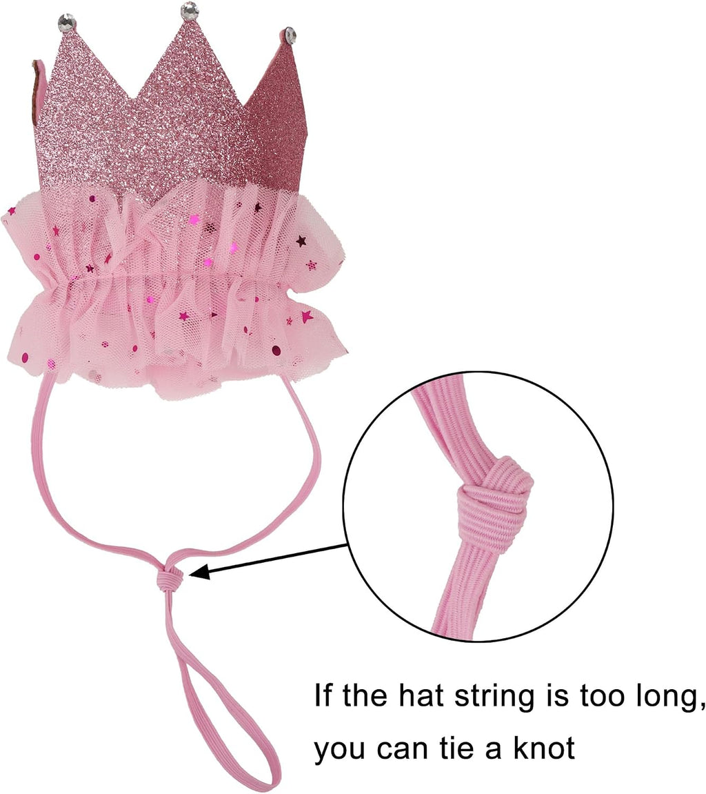ADOGGYGO Dog Birthday Hat Bandana Set, Pink Plaid Girl Dog Bandana, Small