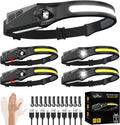 Rechargeable Headlamp 5PCS, 230° LED Head Lamp, Head Lights for Forehead