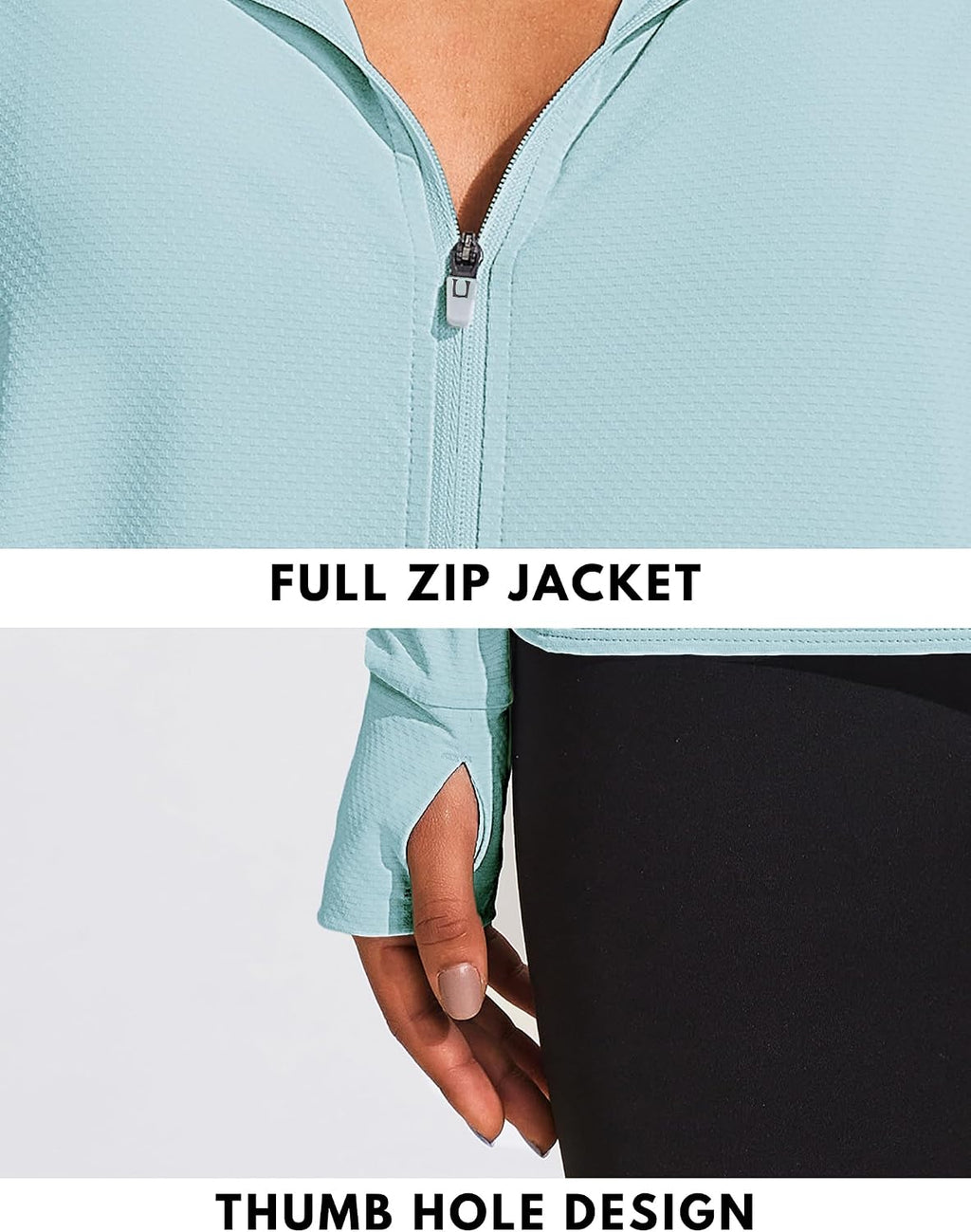 COOrun Women's UPF 50+ Jackets Sun Protection Golf Athletic Jackets Lightweight Full Zip Long Sleeve Shirts with Pockets