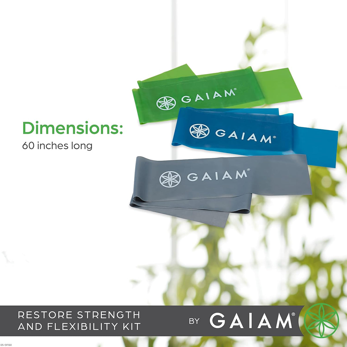 Gaiam Restore Strength and Flexibility Resistance Band Kit Set