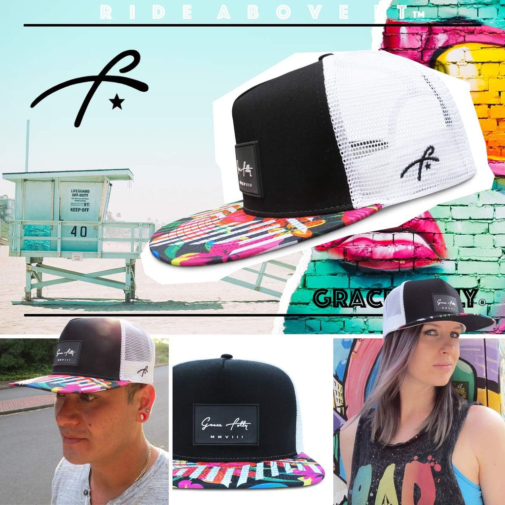 Grace Folly Trucker Hat for Men & Women. Snapback Mesh Caps