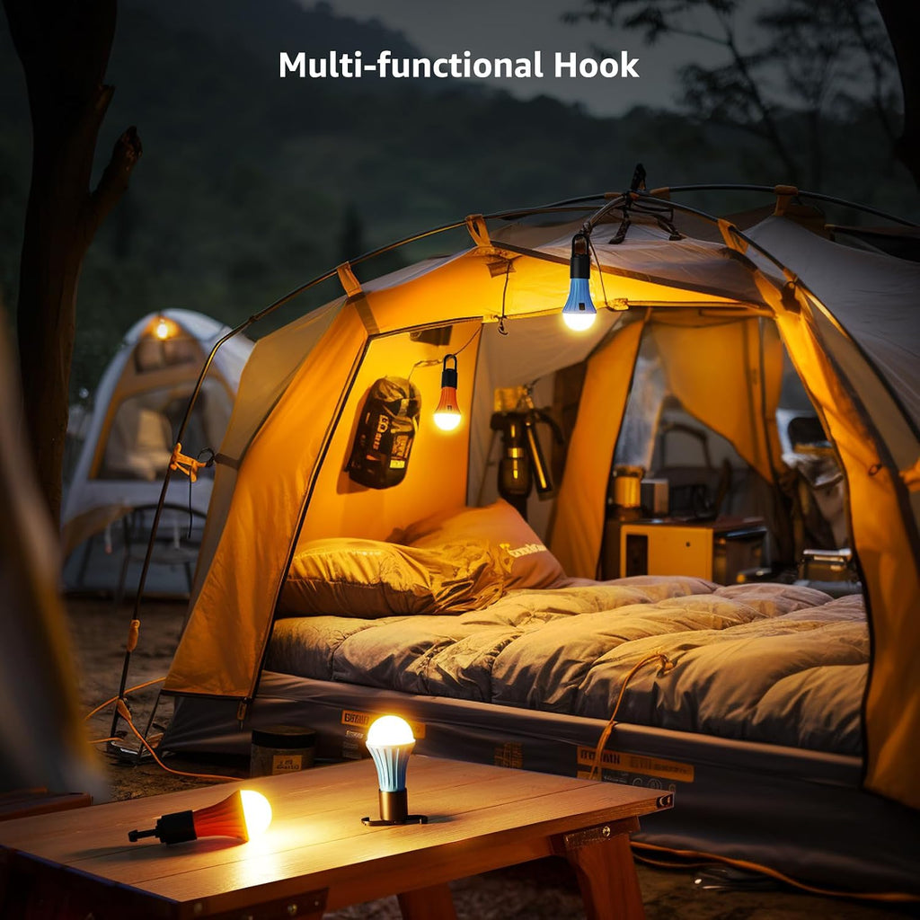 Lepro LED Rechargeable Camping Lantern with 7 RGBW Light Modes, 2Packs
