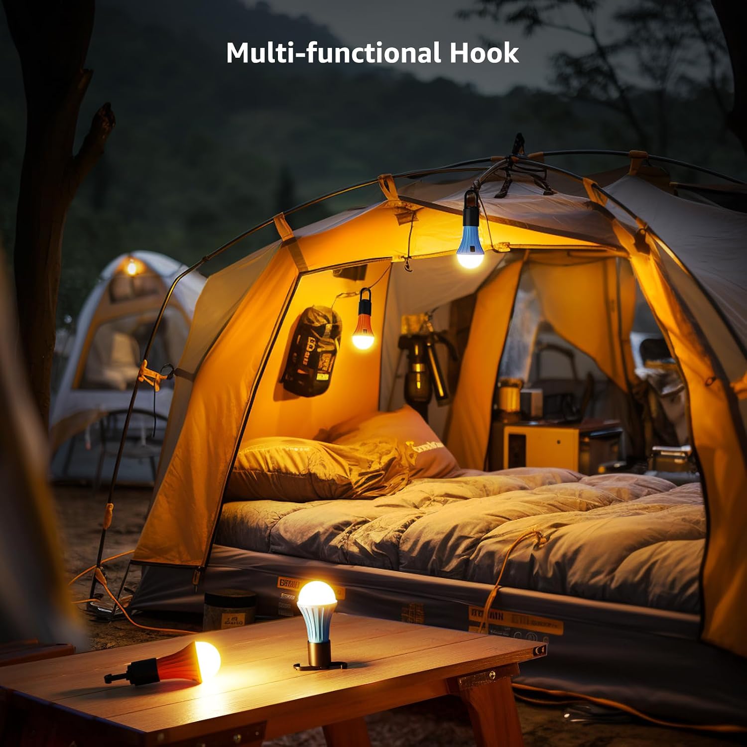 Lepro LED Rechargeable Camping Lantern with 7 RGBW Light Modes, 2Packs
