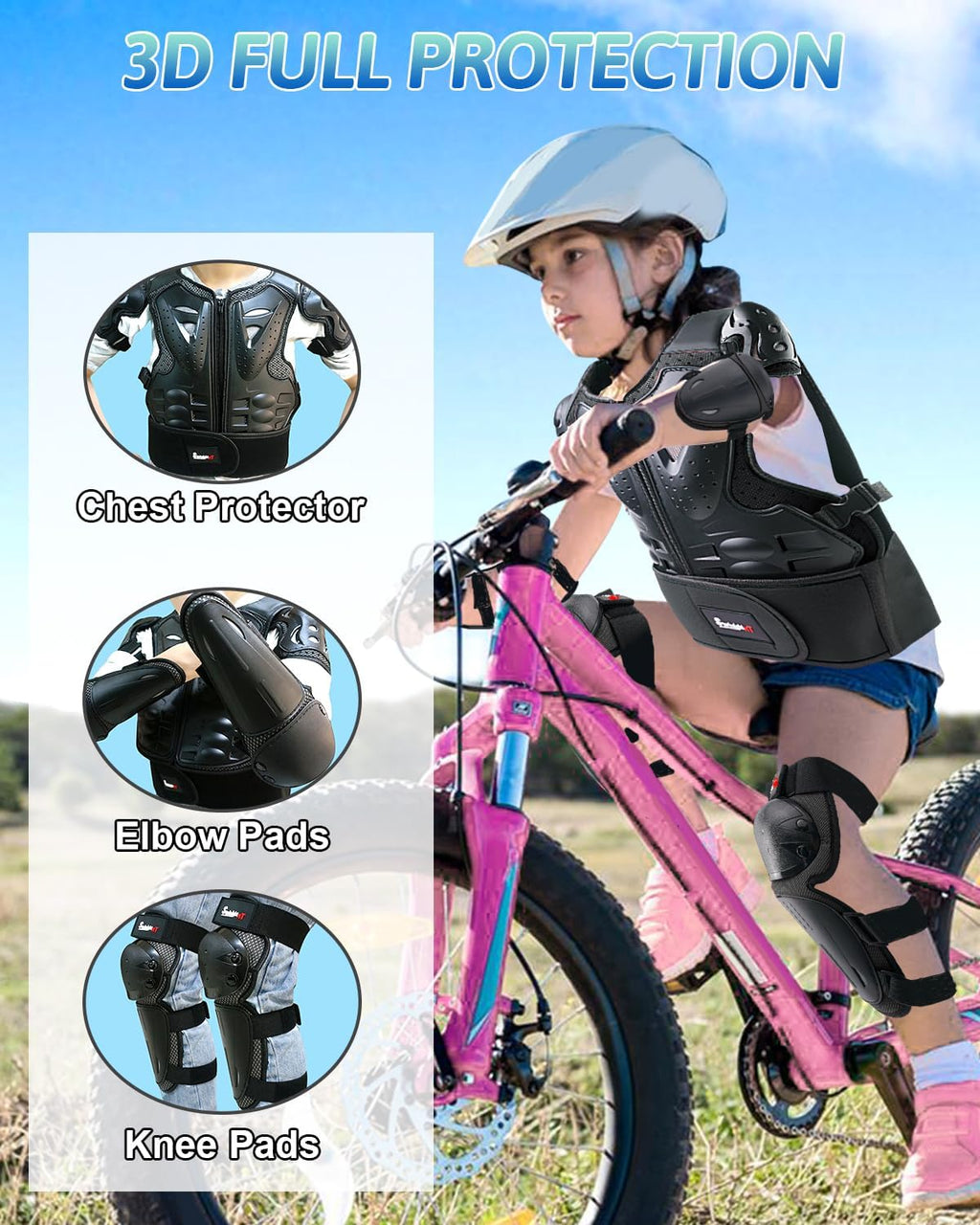 StarknightMT Kids Dirt Bike Armor Suit Chest Protector Ages 3-10
