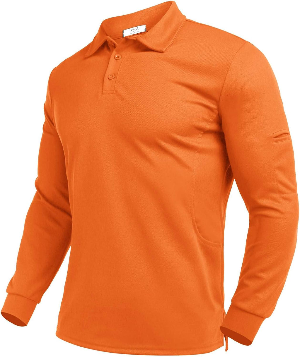 Deyeek Men's Long Sleeve Polo Shirts, Quick Dry Golf Polo for Men