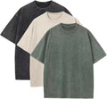 3 Pcs Men's Oversized Heavy Cotton Summer T-Shirts Vintage Tee Loose Fit Short Sleeve Casual Tshirts for Men Women