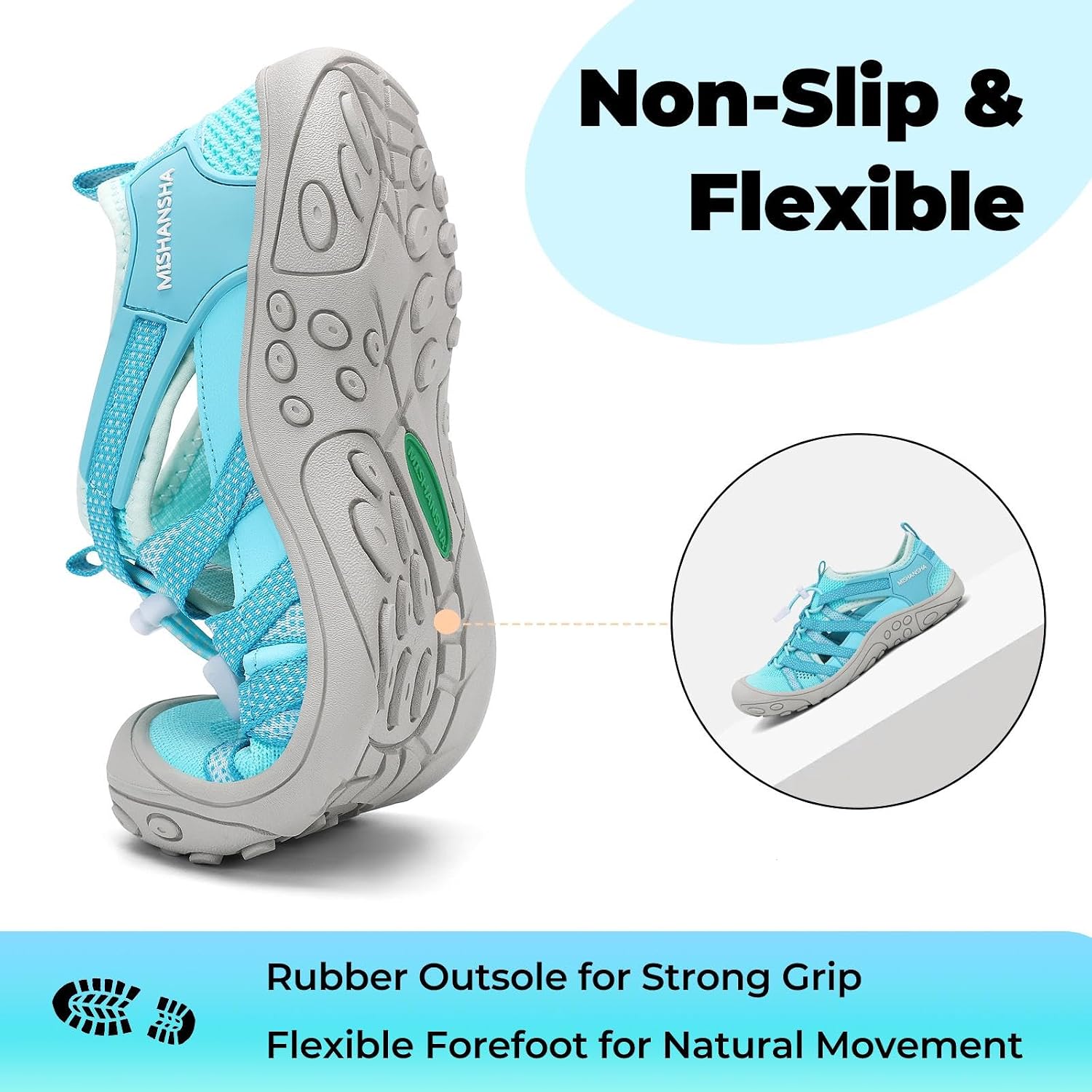 Mishansha Women’s Hiking Sandals Closed Toe, Lightweight Breathable Water Sandals, Non-Slip Outdoor Sport Sandal for Walking Trekking Beach