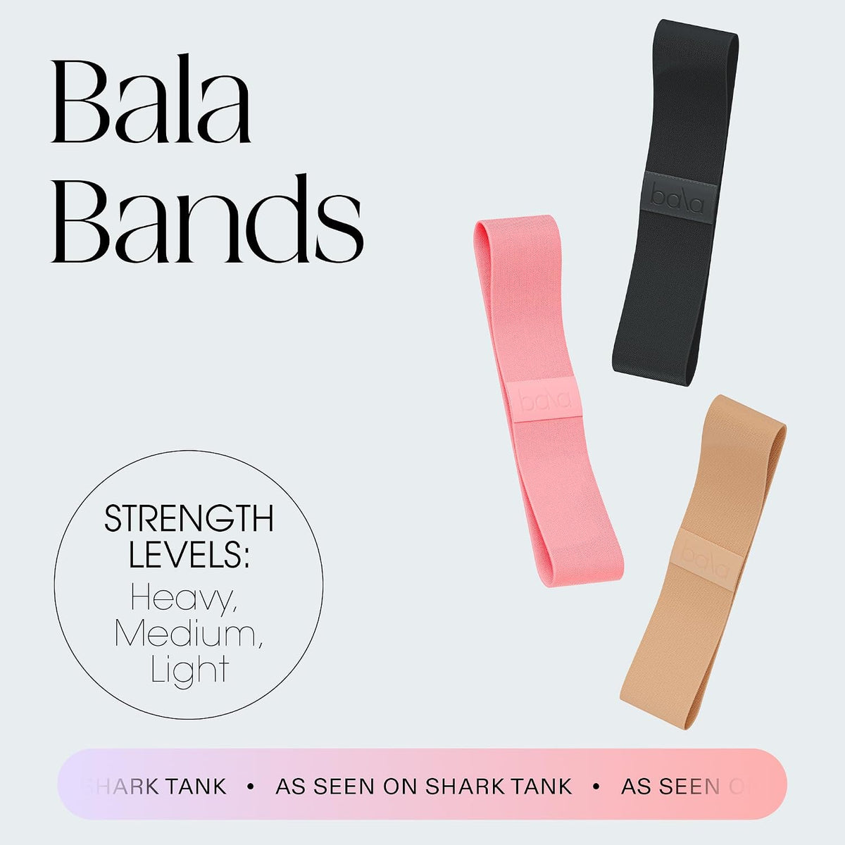Bala Bands Resistance Bands, Non-Slip Fabric Exercise Bands