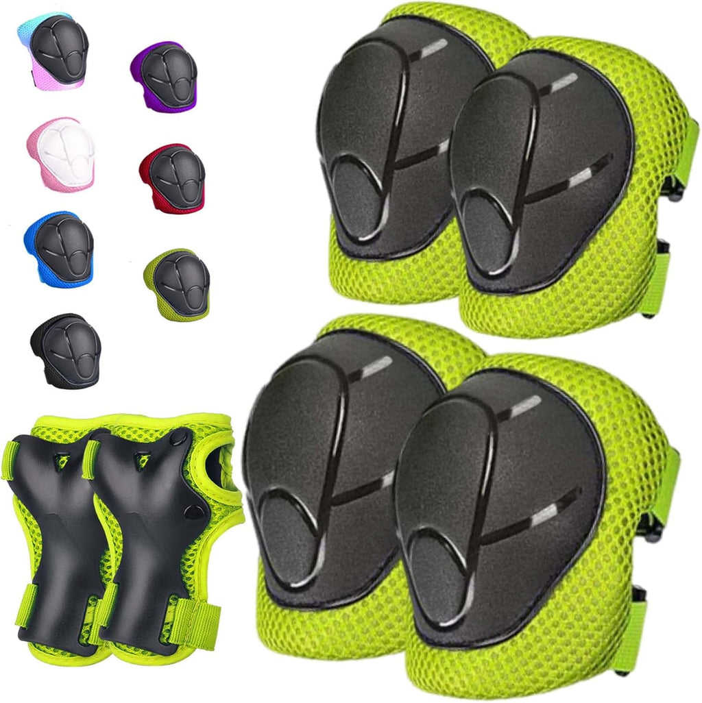 Kids/Youth Knee Pads Elbow Pads for 3-14Years Boys Girls 6 in 1 Kids Protective Gear Set Adjustable for Skating Cycling Bike Rollerblading Scooter Roller Skates