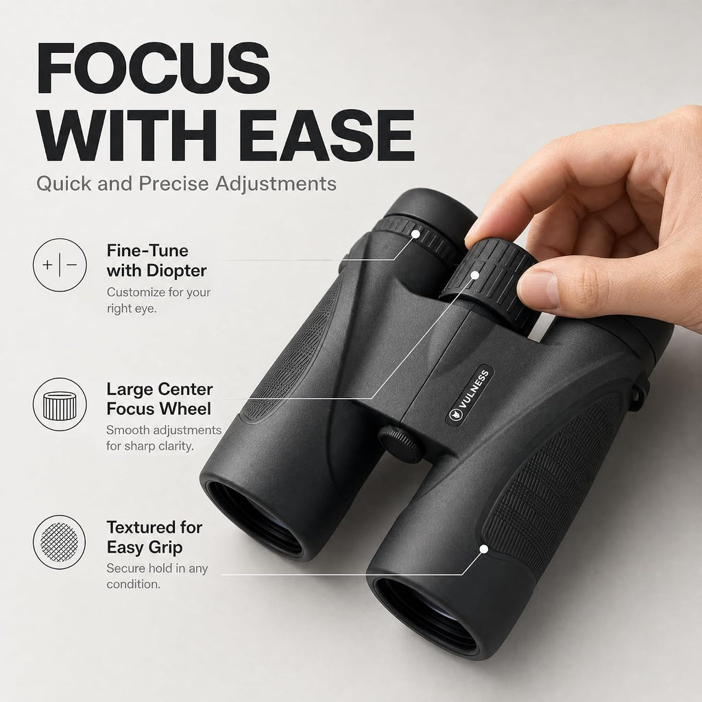 VULNESS 10x42 Binoculars for Adults, Bird Watching & Cruise Ship Travel