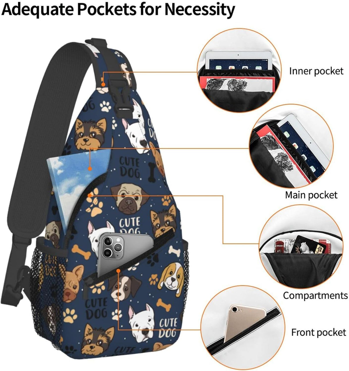 Butterflies Sling Bag Crossbody Sling Backpack for Women Men Travel Hiking Daypack Chest Shoulder Bag