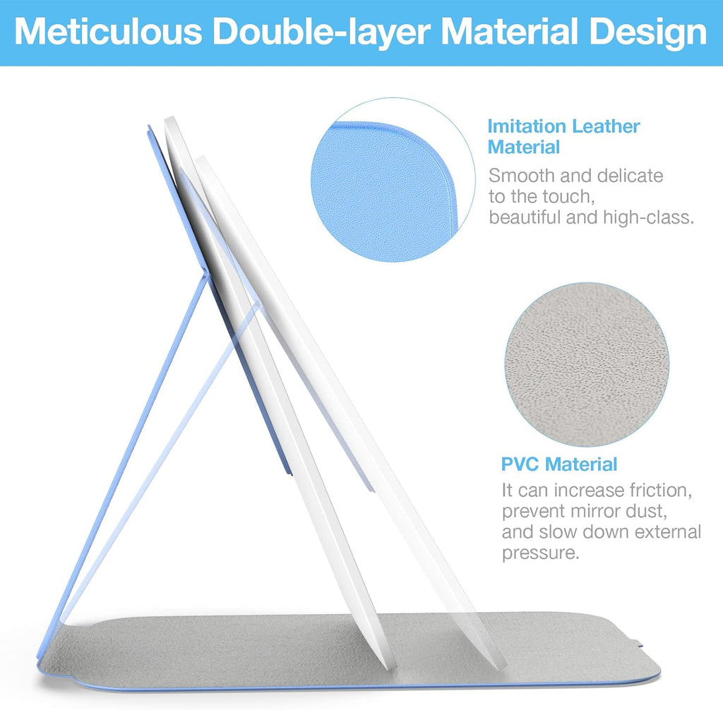 Kintion Travel Makeup Mirror, Portable LED Lighted Folding Mirror (Blue)