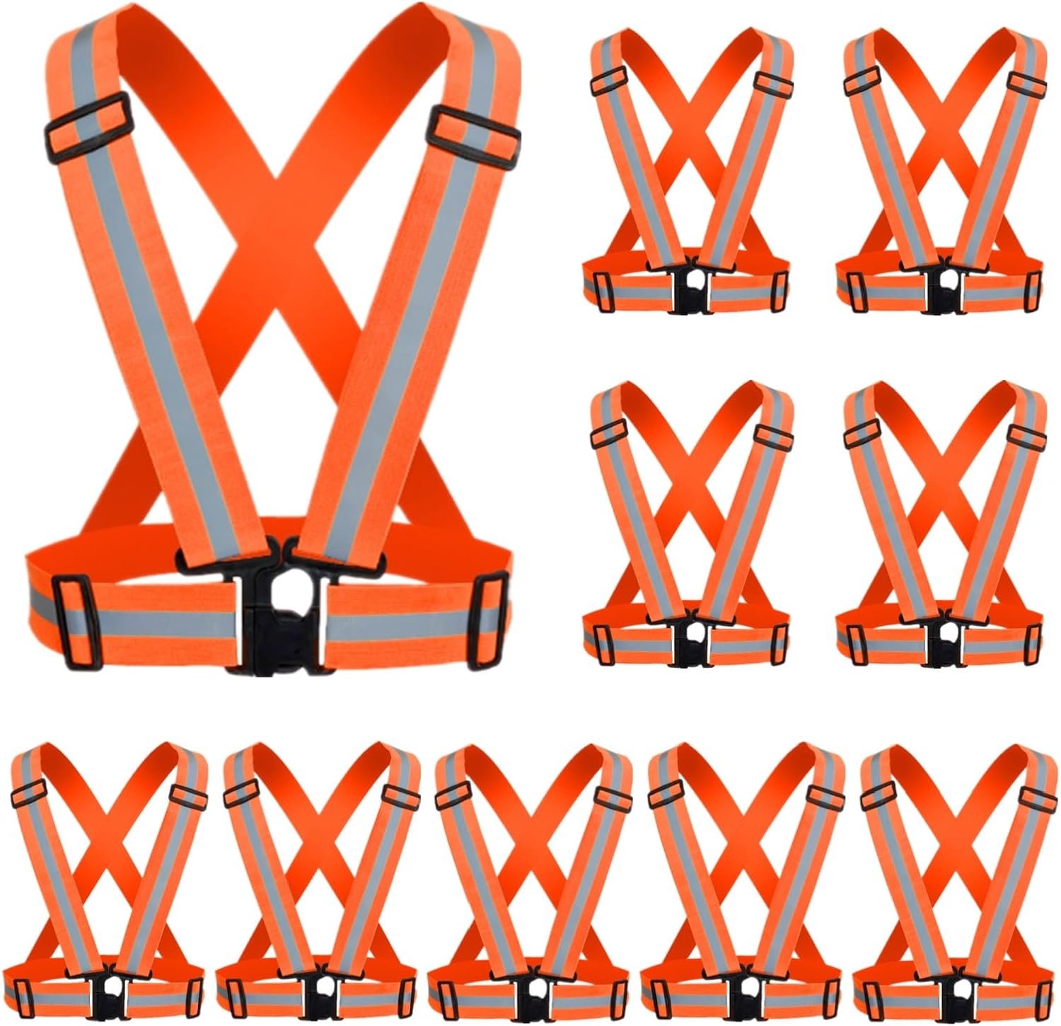 Reflective Vest, High Visibility Safety Vest Straps Reflective Gear for Night Running Walking Cycling for Men Women Kids
