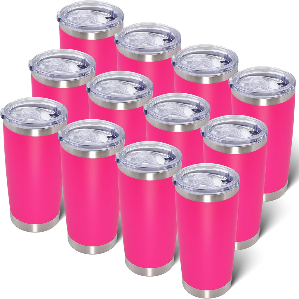 20oz Tumbler with Lid Stainless Steel Tumblers Insulated Mug Hot Pink 12P