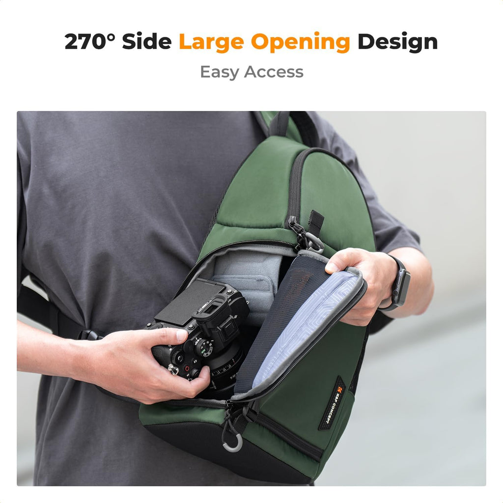 K&F CONCEPT Camera Sling Bag, Compact Crossbody Backpack, 10L