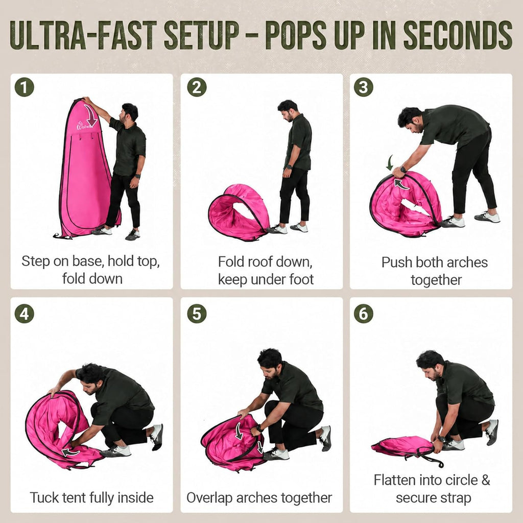 WolfWise Pop Up Shower Tent for Camping Essentials, Compact & Lightweight