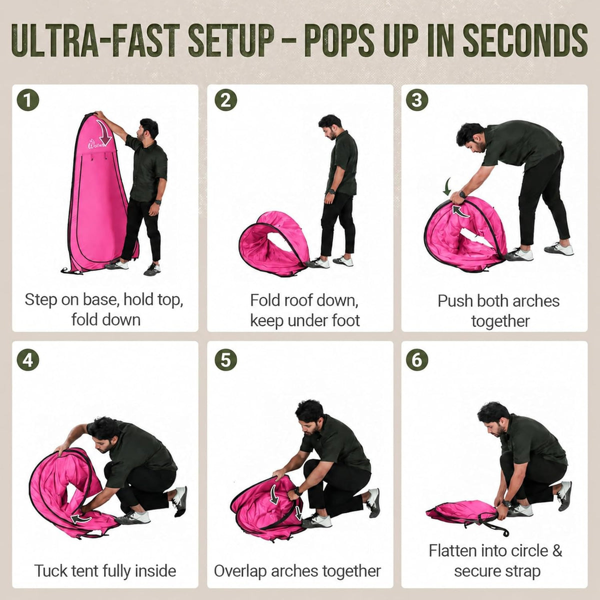 WolfWise Pop Up Shower Tent for Camping Essentials, Compact & Lightweight