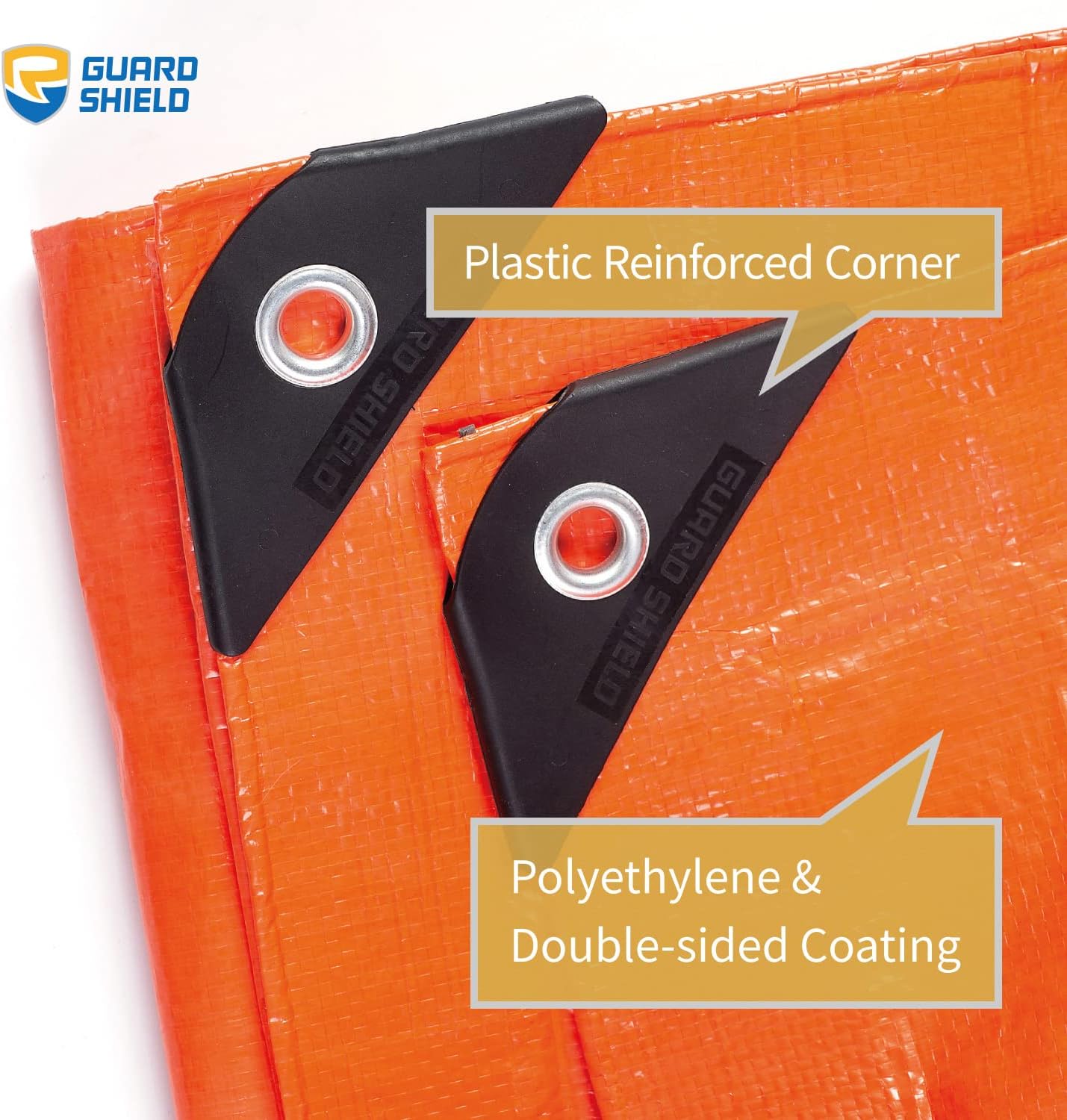 GUARD SHIELD Orange Tarp 16x20 Feet Tarps High Visibility Outdoor Poly Cover Lightweight 6mil