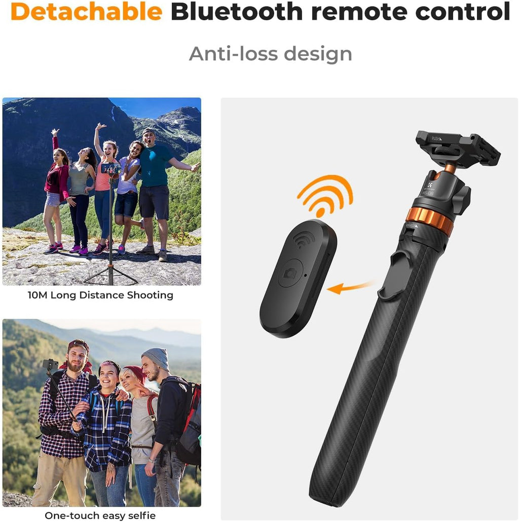 K&F CONCEPT 62'' Phone Selfie Stick Tripod