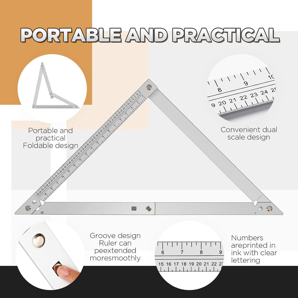 Relaxweex 24 Inch Folding Triangle Ruler Aluminum Framing Square
