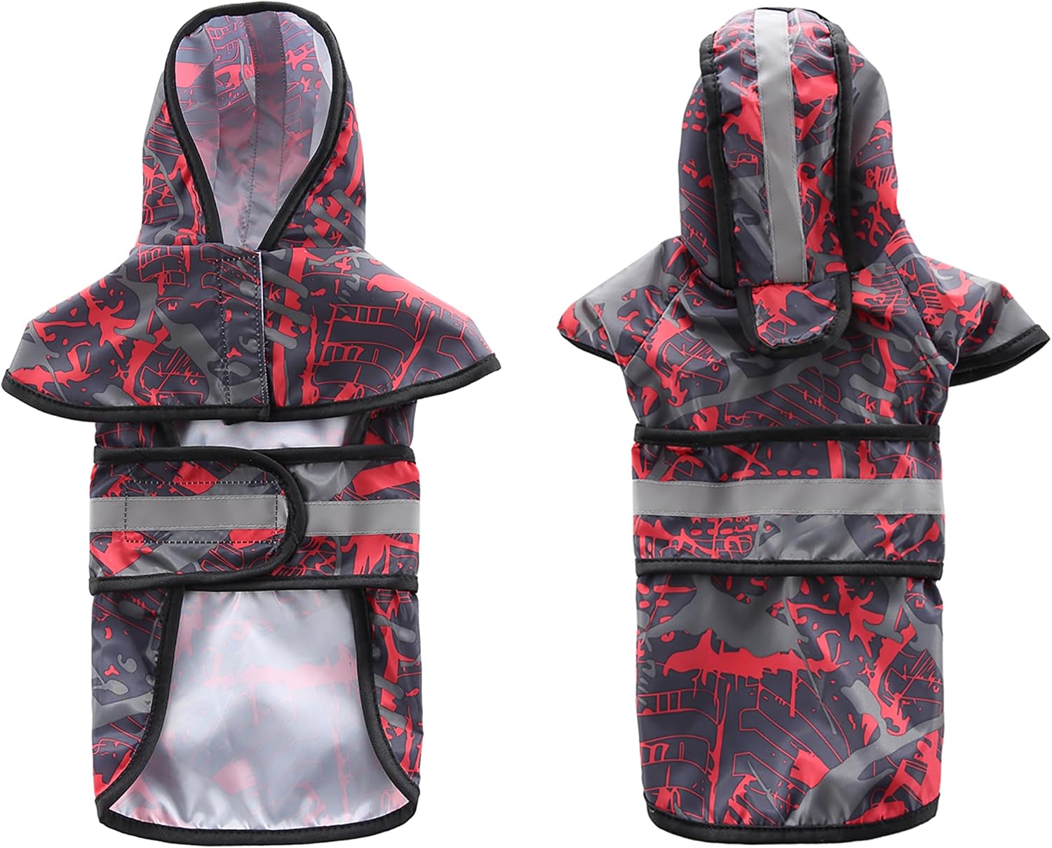 Dog Raincoat Hooded Reflective Waterproof Slicker Poncho