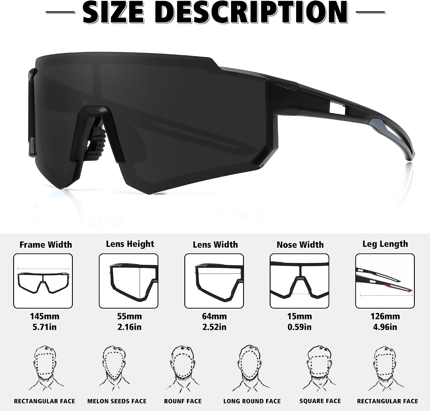 STORYCOAST Polarized Sports Sunglasses for Men Women,Cycling Running