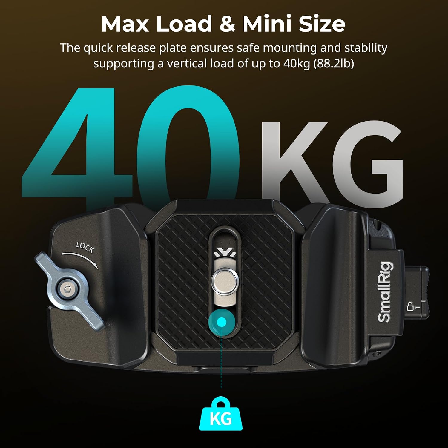 SMALLRIG Camera Clip with Plate, Quick Release System, Max Load 40kg/88lb