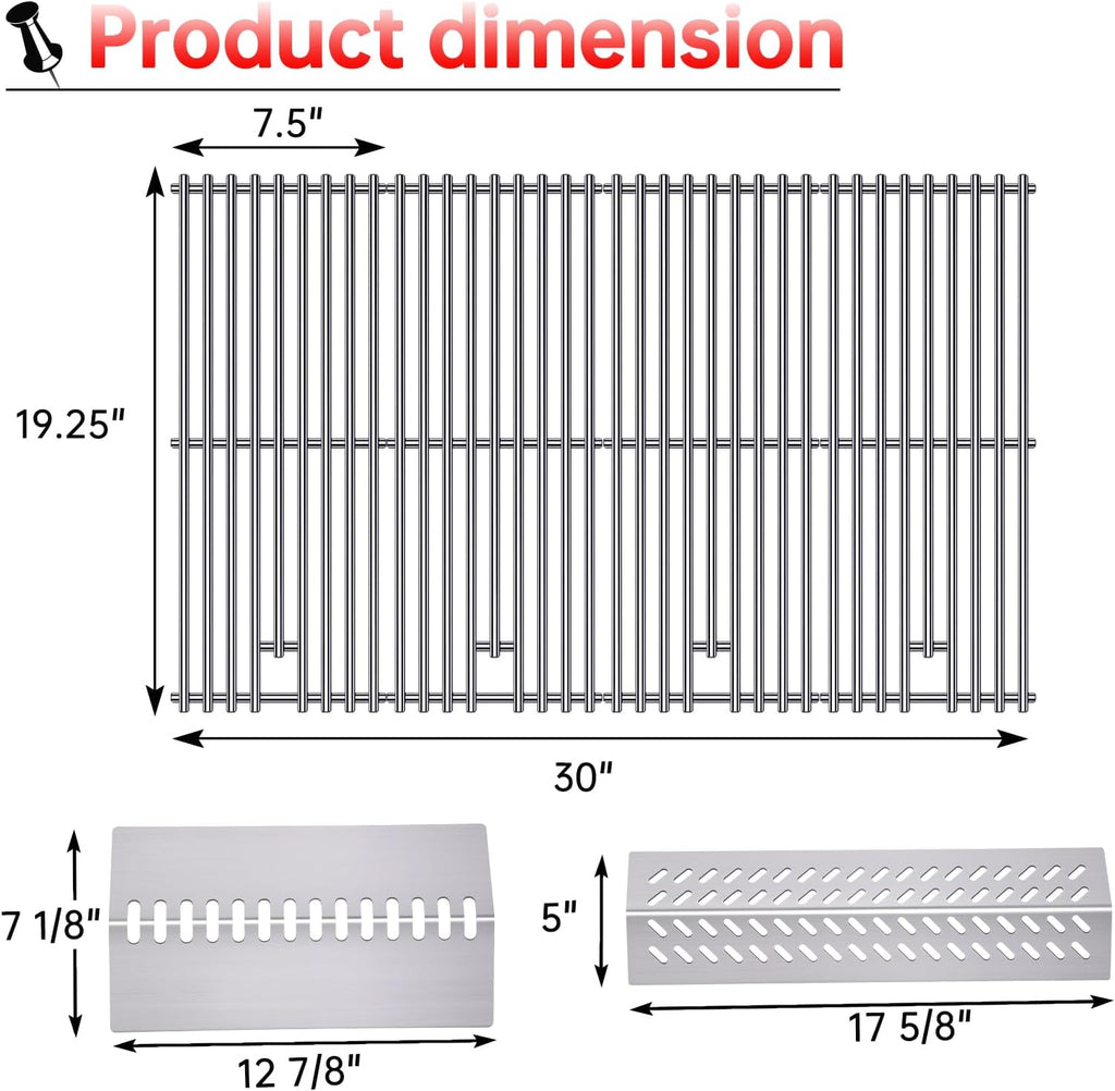 16GA Grill Heat Plates 9MM 16517 Grill Grates for 16631 16520 Bull Grill Replacement Parts, BBQ Bull Angus 4 Burner 47628 47629, Bull Outlaw 26038 26039, Steer Premium 69008, Lonestar 87049