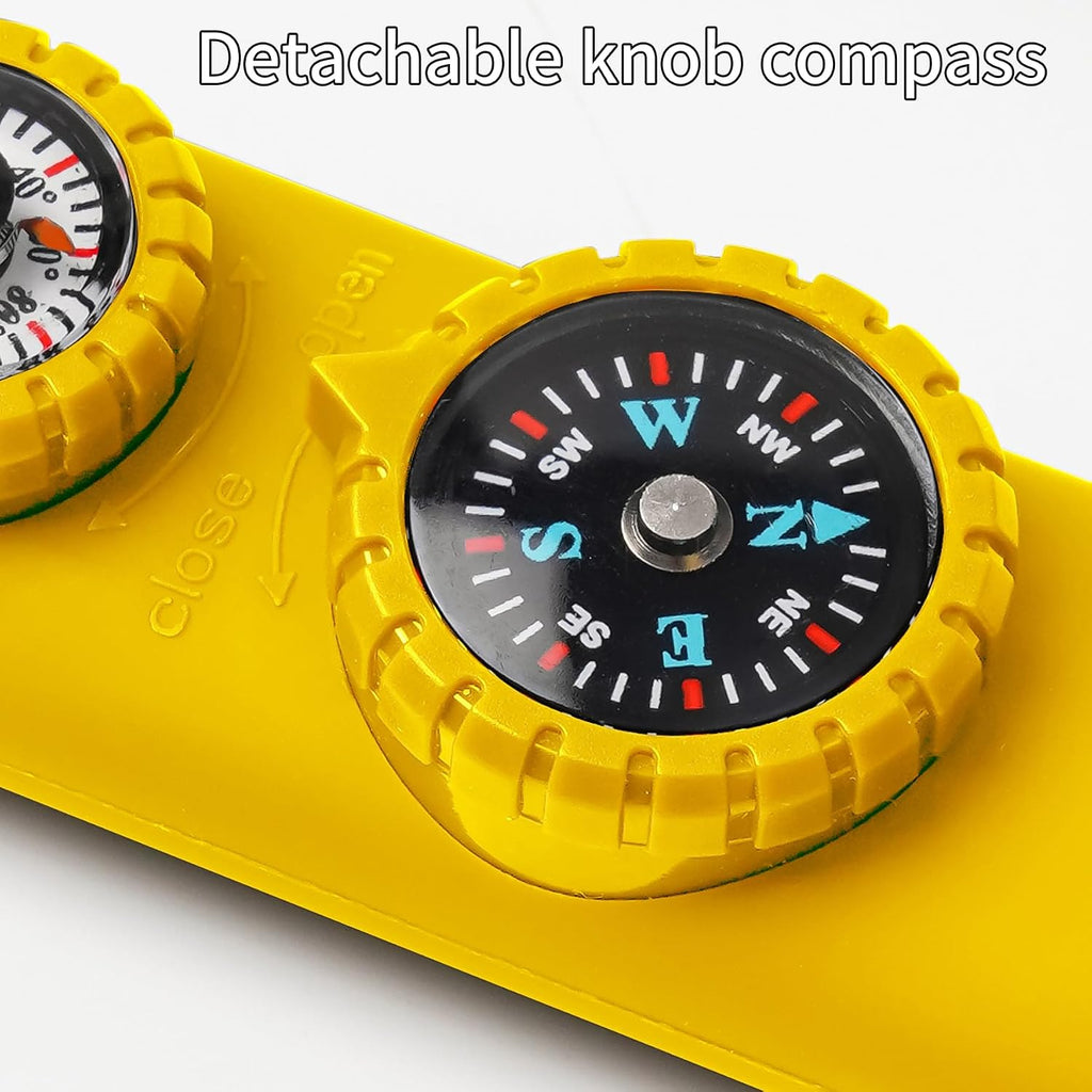 Multifunctional Survival Emergency Whistle for Kids with Compass Hiking Survival, Thermometer & Neck Lanyard | Emergency Safety Gear for Hiking, Camping, Kayaking, Boating, Climbing