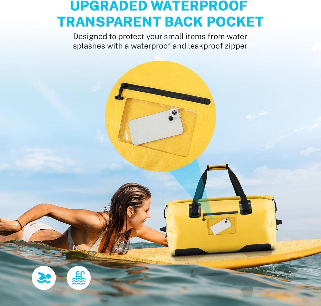 Gonex Waterproof Duffel Bag, 40L/60L/80L Roll-Top Travel Kayaking Dry Bag