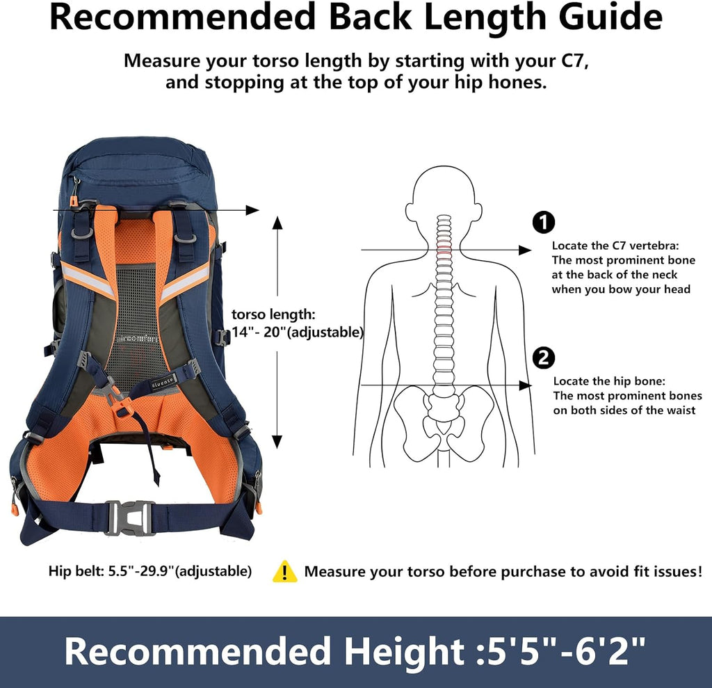 Hiking Backpack for Women Men,30+5L Waterproof Camping Backpacking Backpack
