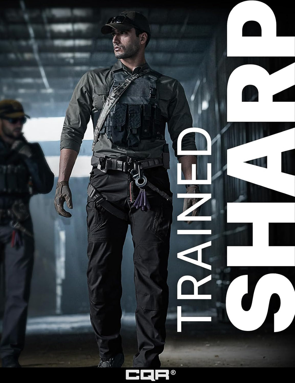CQR Men's Flex Stretch Tactical Pants, Water Resistant Ripstop Cargo Pants, Lightweight EDC Outdoor Work Hiking Pants