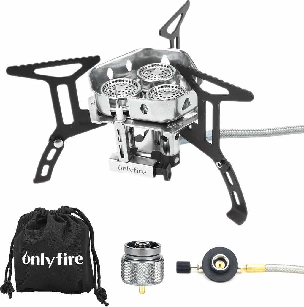 ONLYFIRE OUTDOOR LIVING Portable Camping Stove with 1LB Propane Gas Adapter