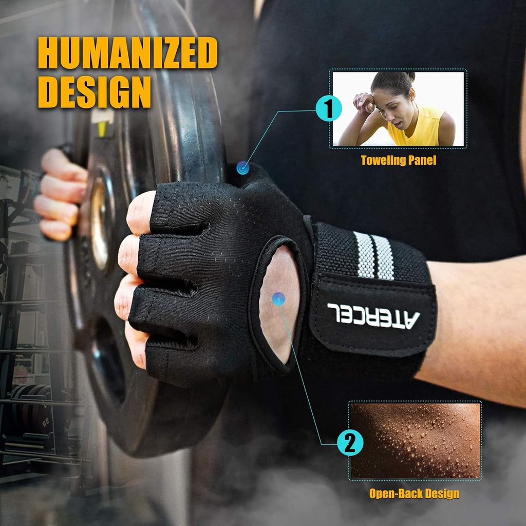 ATERCEL Workout Gloves Women with Wrist Support for Gym and Weight Lifting
