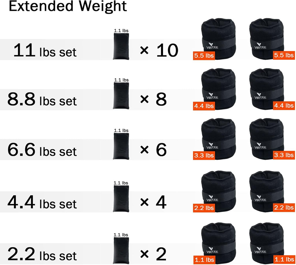 Adjustable Ankle Weights for Women Men Kids, Wrist Weight Set 1-5/11 lbs(1 Pair) with Removable Weight for Jogging, Walking, Gymnastic, Workout