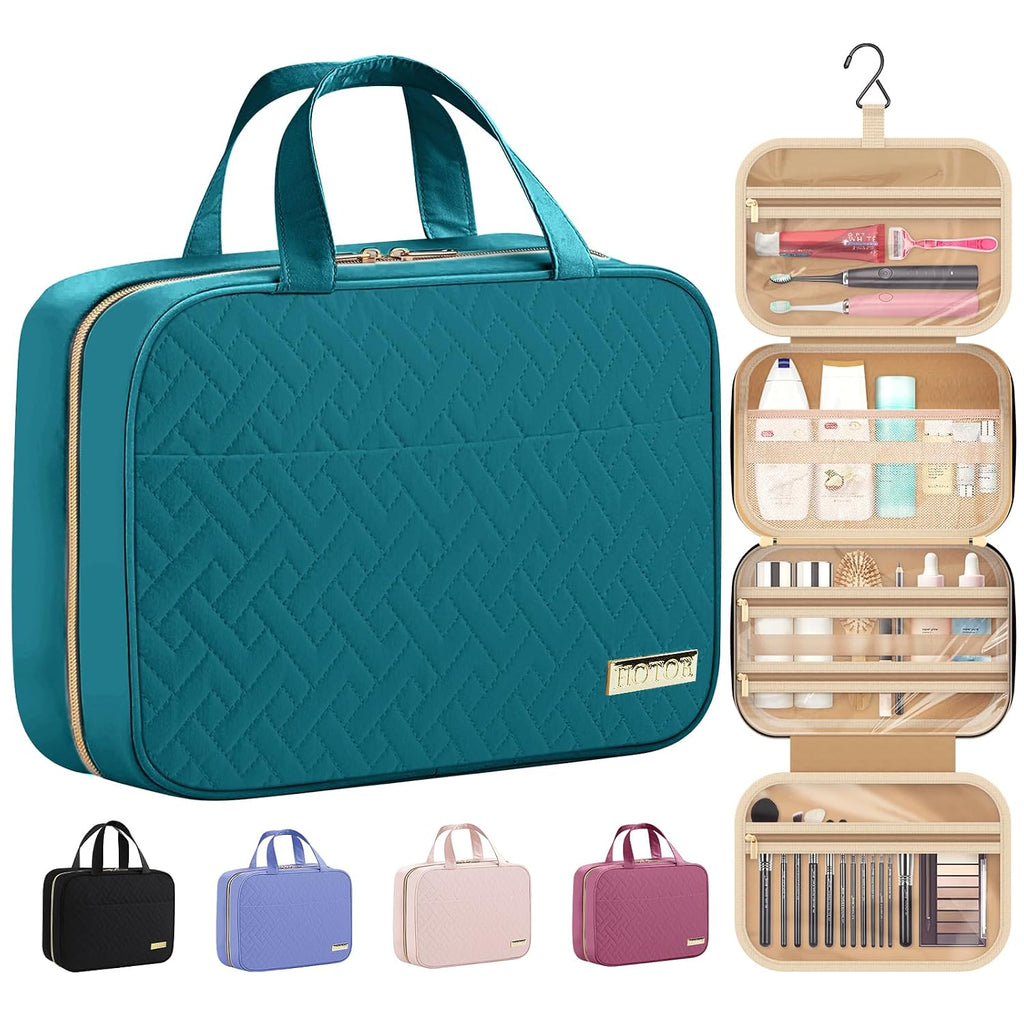HOTOR Hanging Travel Toiletry Bag Women Men Essentials Avocado Green