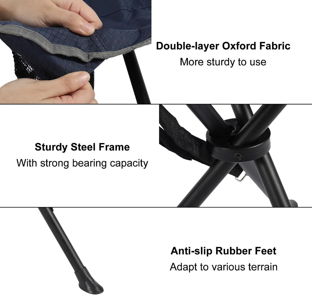 REDCAMP 2 Pack Folding Camping Stools for Adults Heavy Duty