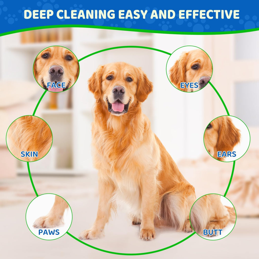 VOISEN 48 Pcs Pet Glove Wipes for Dogs, Pet Cleaning Gloves