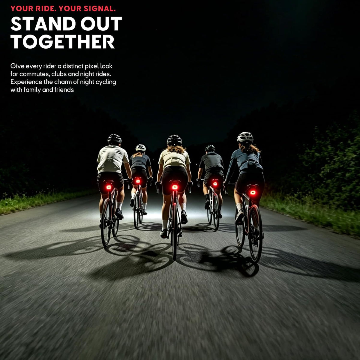 Smart Bike Tail Light, DIY Patterns & Text, USB-C Rechargeable, IPX5