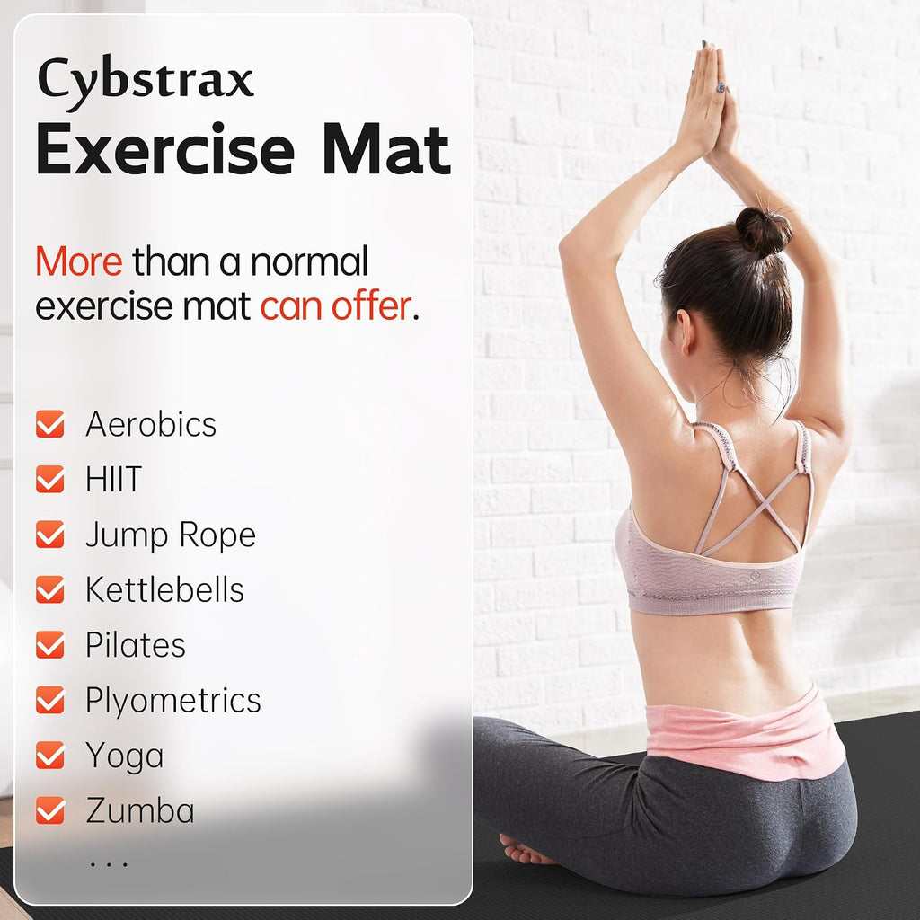Extra Large Exercise Mat, 10’ x 6'/ 8’ x 6’/ 7’ x 5’/ 6’ x 4’- 7MM Thick Workout Mat for Home Gym, High-Density Gym Mat for Home Gym Floor, Non Slip Large Yoga Mat